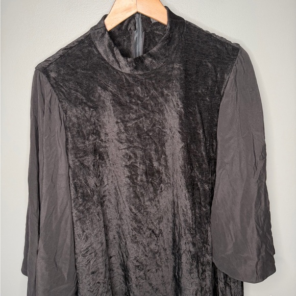 Norisol Ferrari NYC Avant-Garde Velvet Mini Dress Draped Sleeves Rare Sample - Picture 4 of 9